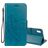 Mobigear Flowers iPhone XR Hoesje Bookcase Portemonnee - Turquoise