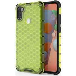 Mobigear Honeycomb Samsung Galaxy A11 Hoesje Hardcase Backcover Shockproof - Groen