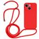 Mobigear Lanyard iPhone 15 Siliconen Hoesje met koord - Rood