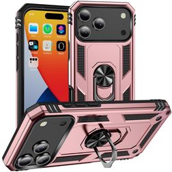 Mobigear Armor Ring iPhone 18 Pro Max Hoesje Hardcase Backcover Shockproof met Ringhouder - Roségoud
