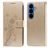 Mobigear Flowers Samsung Galaxy S26 Plus Hoesje Bookcase Portemonnee - Goud