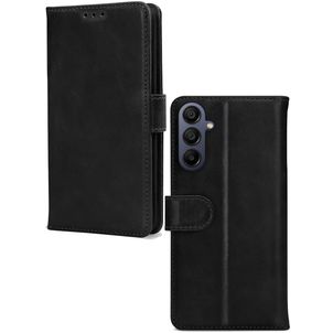 Mobilize Wallet Samsung Galaxy A15 Hoesje Echt Leer Bookcase Portemonnee - Zwart