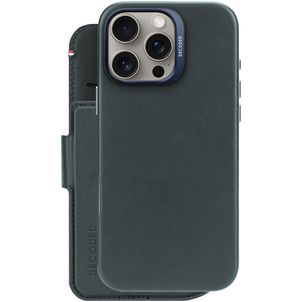Decoded Detachable Wallet iPhone 16 Pro Max MagSafe Hoesje Echt Leer Uitneembare 2in1 Bookcase Portemonnee - Marineblauw