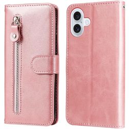 Mobigear Zipper iPhone 17 Hoesje Bookcase Portemonnee - Roségoud