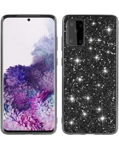 Mobigear Glitter Samsung Galaxy S20 Hoesje Hardcase Backcover - Zwart