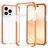 Mobigear Full Bumper iPhone 14 Pro Max Hoesje Hardcase Backcover Shockproof - Transparant / Oranje