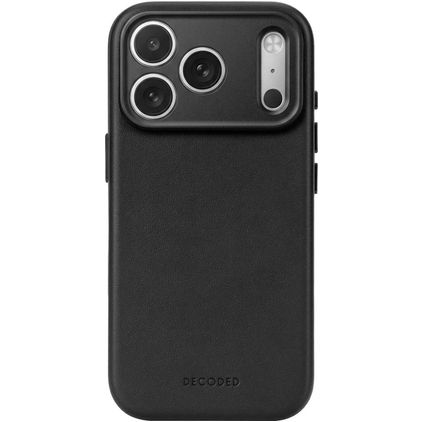Decoded iPhone 18 Pro MagSafe Hoesje Echt Leer Backcover Shockproof - Zwart