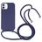 Mobigear Lanyard iPhone 16 Siliconen Hoesje met koord - Donkerblauw