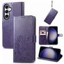 Mobigear Clover Samsung Galaxy S23 FE Hoesje Bookcase Portemonnee - Paars