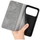 Mobigear Retro Slim iPhone 17 Pro Hoesje Bookcase Portemonnee - Grijs
