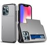 Mobigear Card iPhone 13 Pro Hoesje Hardcase Backcover Shockproof met Pasjeshouder - Grijs