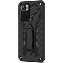 Mobigear Armor Stand Xiaomi Redmi Note 11T Hoesje Hardcase Backcover Shockproof met Standaard - Zwart