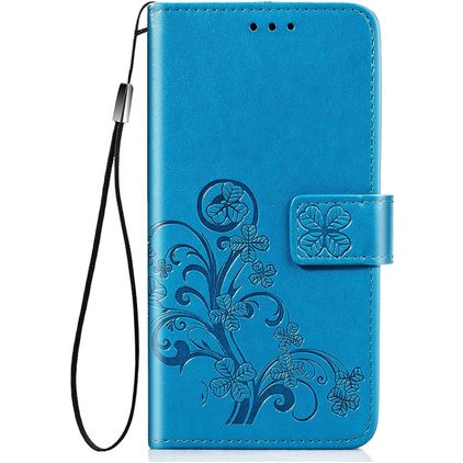 Mobigear Clover Samsung Galaxy A21s Hoesje Bookcase Portemonnee - Blauw