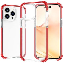 Mobigear Full Bumper iPhone 14 Pro Max Hoesje Hardcase Backcover Shockproof - Transparant / Rood