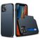 Mobigear Card iPhone 12 Hoesje Hardcase Backcover Shockproof met Pasjeshouder - Donkerblauw