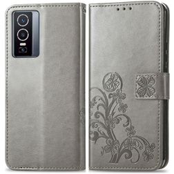 Mobigear Clover Vivo Y76 Hoesje Bookcase Portemonnee - Grijs
