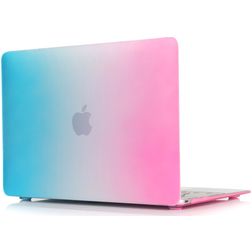 Mobigear Rainbow Matte MacBook 12 Inch (2015-2017) Hoes Hardshell Laptopcover MacBook Case - Blauw / Roze - Model A1534
