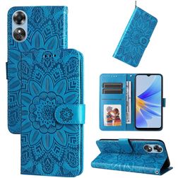 Mobigear Sunflower OPPO A17 Hoesje Bookcase Portemonnee - Blauw