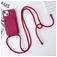 Mobigear Lanyard Card iPhone 15 Siliconen Hoesje met koord en Pasjeshouder - Bordeaux Rood