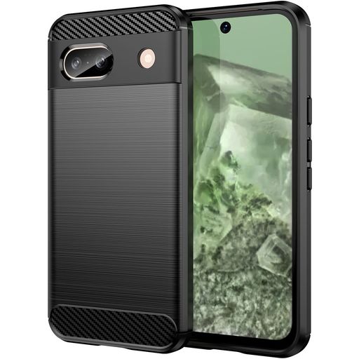 Mobigear Brushed Slim Google Pixel 8a Hoesje Flexibel TPU Backcover - Zwart
