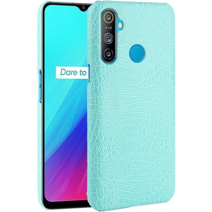 Mobigear Croco Realme C3 Hoesje Hardcase Backcover - Turquoise
