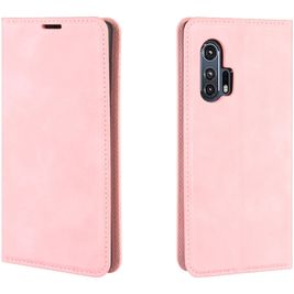 Mobigear Retro Slim Motorola Edge Plus Hoesje Bookcase Portemonnee - Roze