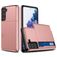 Mobigear Card Samsung Galaxy S21 Hoesje Hardcase Backcover Shockproof met Pasjeshouder - Roségoud