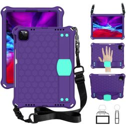 Mobigear Ruggedized iPad 10 (2022) Hoes EVA Schuim Backcover + Stylus Houder + Schouderband + Standaard - Paars
