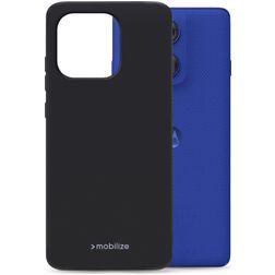 Mobilize Rubber Gelly Motorola Edge 60 Pro Hoesje Flexibel TPU Backcover - Zwart