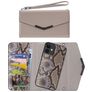 Mobilize Elegant Magnet iPhone 11 Hoesje Uitneembare 2in1 Clutch - Beige Snake