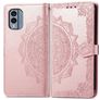 Mobigear Mandala Nokia X30 Hoesje Bookcase Portemonnee - Roségoud