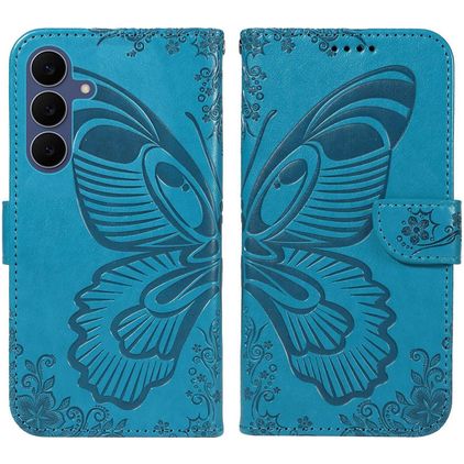 Mobigear Butterfly Samsung Galaxy S26 FE Hoesje Bookcase Portemonnee - Blauw