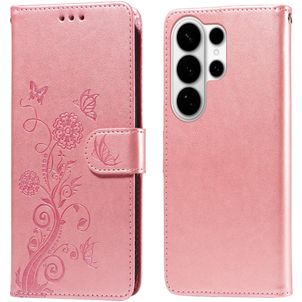 Mobigear Flowers Samsung Galaxy S26 Ultra Hoesje Bookcase Portemonnee - Roségoud