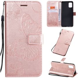 Mobigear Pressed Butterfly Bookcase Case Rose Gold Samsung Galaxy A51