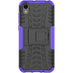 Mobigear Tire HONOR 8S Hoesje Hardcase Backcover Shockproof met Standaard - Zwart / Paars