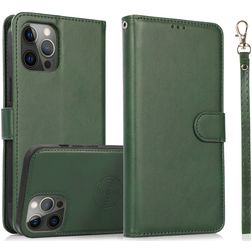 Mobigear Wallet iPhone 16 Pro Max Hoesje Uitneembare 2in1 Bookcase Portemonnee - Groen