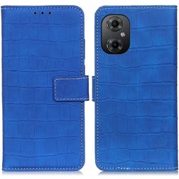 Mobigear Croco POCO M5 Hoesje Bookcase Portemonnee - Blauw