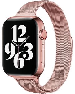 Mobigear Slim Loop Milanese Apple Watch Bandje Magneetsluiting - 42/41/40/38 mm - Roségoud