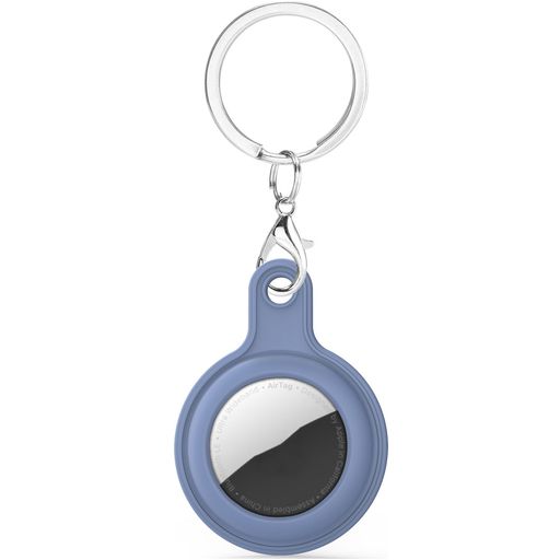 Mobigear Keychain Apple AirTag Hoesje Flexibel Siliconen Sleutelhanger - Cyan