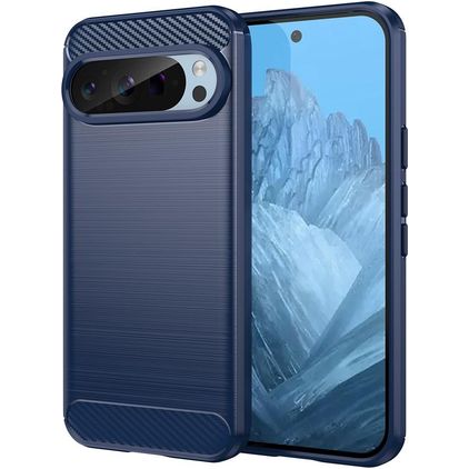 Mobigear Brushed Slim Google Pixel 9 Pro Hoesje Flexibel TPU Backcover - Blauw