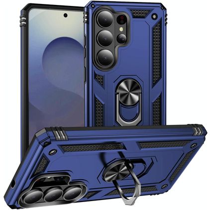 Mobigear Armor ring Samsung Galaxy S26 Ultra Hoesje Hardcase Backcover Shockproof met Ringhouder - Blauw