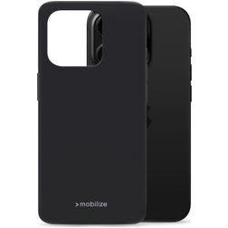 Mobilize Rubber Gelly iPhone 16 Pro Hoesje Flexibel TPU Backcover - Zwart