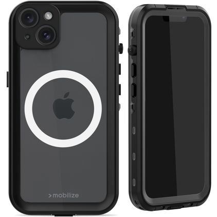 Mobilize Waterproof iPhone 15 Plus Waterdicht MagSafe Hoesje Hardcase Backcover - Zwart