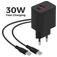 Mobiparts Wall Charger Dual USB / USB-C USB-C 1 Meter Power Delivery 30W 3A - Zwart
