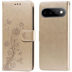 Mobigear Flowers Google Pixel 11 Pro Hoesje Bookcase Portemonnee - Goud