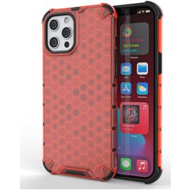 Mobigear Honeycomb iPhone 13 Pro Hoesje Hardcase Backcover Shockproof - Rood