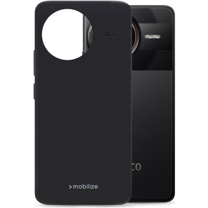 Mobilize Rubber Gelly POCO F7 Ultra Hoesje Flexibel TPU Backcover - Zwart