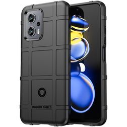 Mobigear Rugged Shield POCO X4 GT Hoesje Flexibel TPU Backcover Shockproof - Zwart