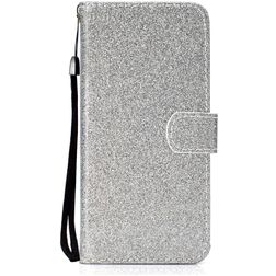 Mobigear Glitter Huawei Y6p Hoesje Bookcase Portemonnee - Zilver