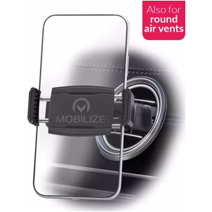 Mobilize Round Vent Telefoonhouder Auto Ventilatierooster Klem Universeel - Zwart